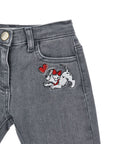 Jeans per neonata Monnalisa con ricamo 39H4098708 0033 MONNALISA