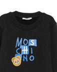Felpa per bambino Moschino Kids con stampa HZF08VLCA77 60100 MOSCHINO KIDS