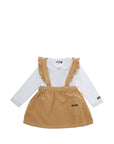 Completo per neonata Moschino Kids con salopette MDK03ILVC02 20351 MOSCHINO KIDS