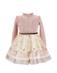 Abito per bambina Monnalisa con tulle 11H9138621 0684 MONNALISA