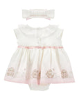 Set abito per neonata Monnalisa con fascia - Ninna Nanna