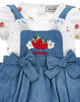 Set body per neonata Monnalisa con salopette - Ninna Nanna