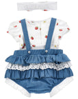 Set body per neonata Monnalisa con salopette - Ninna Nanna
