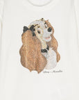 Monnalisa t-shirt with rhinestones