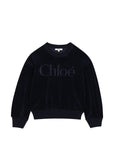Felpa per bambina Chloé Kids in velluto C21285 859 CHLOE KIDS 