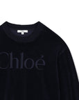 Felpa per bambina Chloé Kids in velluto C21285 859 CHLOE KIDS 