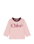 T-shirt per neonata Chloé Kids con stampa C21362 461 CHLOE KIDS 