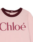 T-shirt per neonata Chloé Kids con stampa C21362 461 CHLOE KIDS 