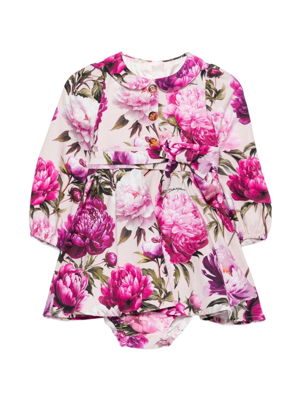 Abito per neonata Dolce & Gabbana Kids a fiori L24DV4G7QZV HF6FZ DOLCE & GABBANA KIDS 