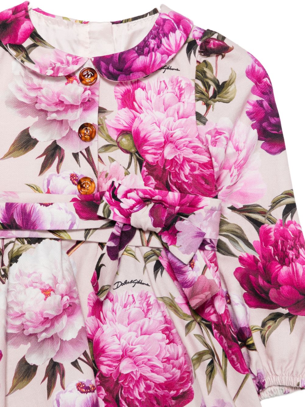 Abito per neonata Dolce & Gabbana Kids a fiori L24DV4G7QZV HF6FZ DOLCE & GABBANA KIDS 