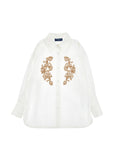 Camicia per bambina Ermanno Scervino Kids con ricami Z1H3048126 0103 ERMANNO SCERVINO KIDS 