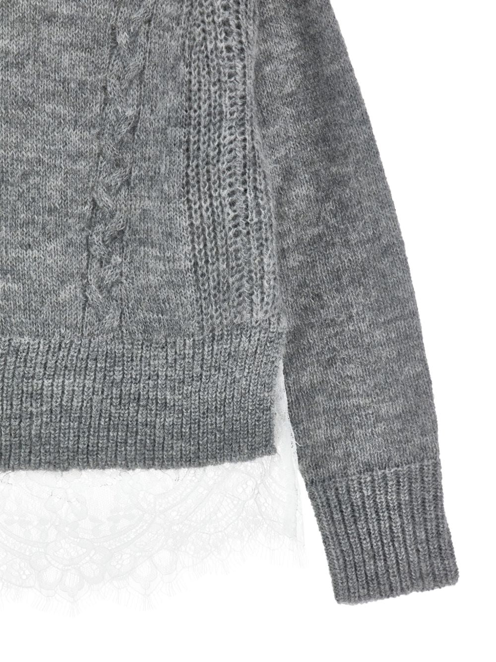 Maglione per bambina Ermanno Scervino Kids con pizzo Z9H6048710 0032 ERMANNO SCERVINO KIDS 
