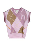 Gilet per bambina Fendi Kids in maglia JFG268AJ8X F1PNJ FENDI KIDS 