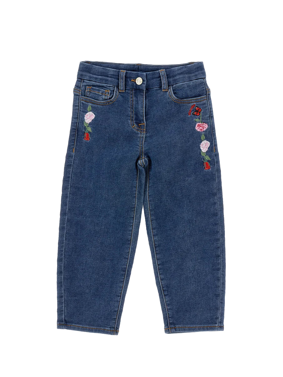 Jeans per bambina Monnalisa con ricamo 19H400RU8042 0055 MONNALISA 