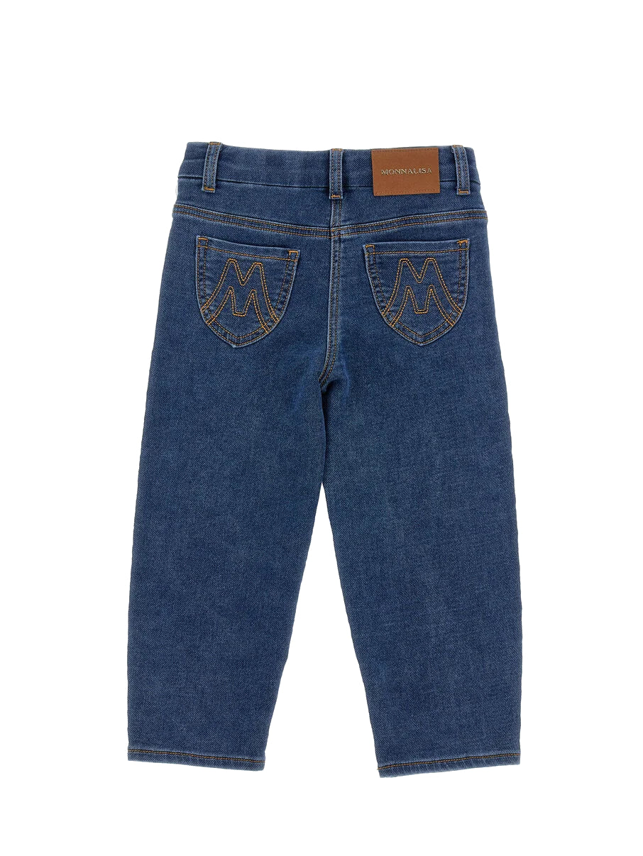 Jeans per bambina Monnalisa con ricamo 19H400RU8042 0055 MONNALISA 