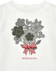 T-shirt per bambina Monnalisa fiori 19H6088015 0132 MONNALISA 