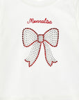 T-shirt per neonata Monnalisa con strass 39H6208002 0143 MONNALISA 