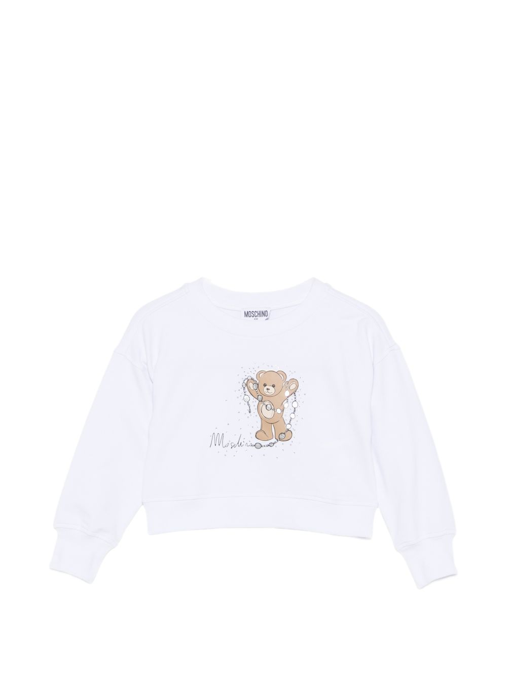 Felpa per bambina Moschino Kids con stampa HAF06GLDA66 10101 MOSCHINO KIDS 