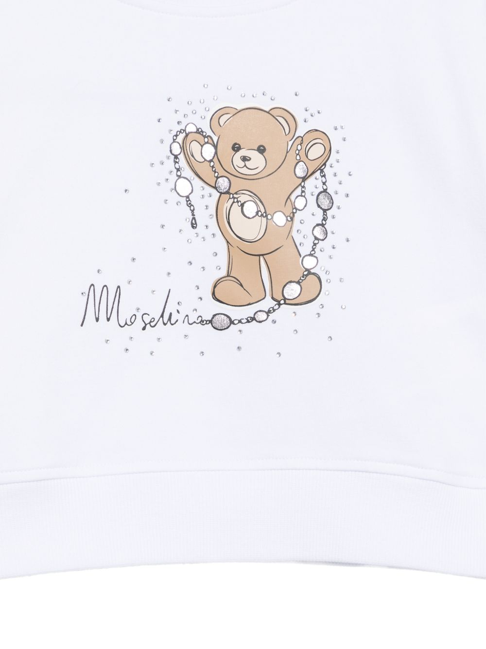 Felpa per bambina Moschino Kids con stampa HAF06GLDA66 10101 MOSCHINO KIDS 