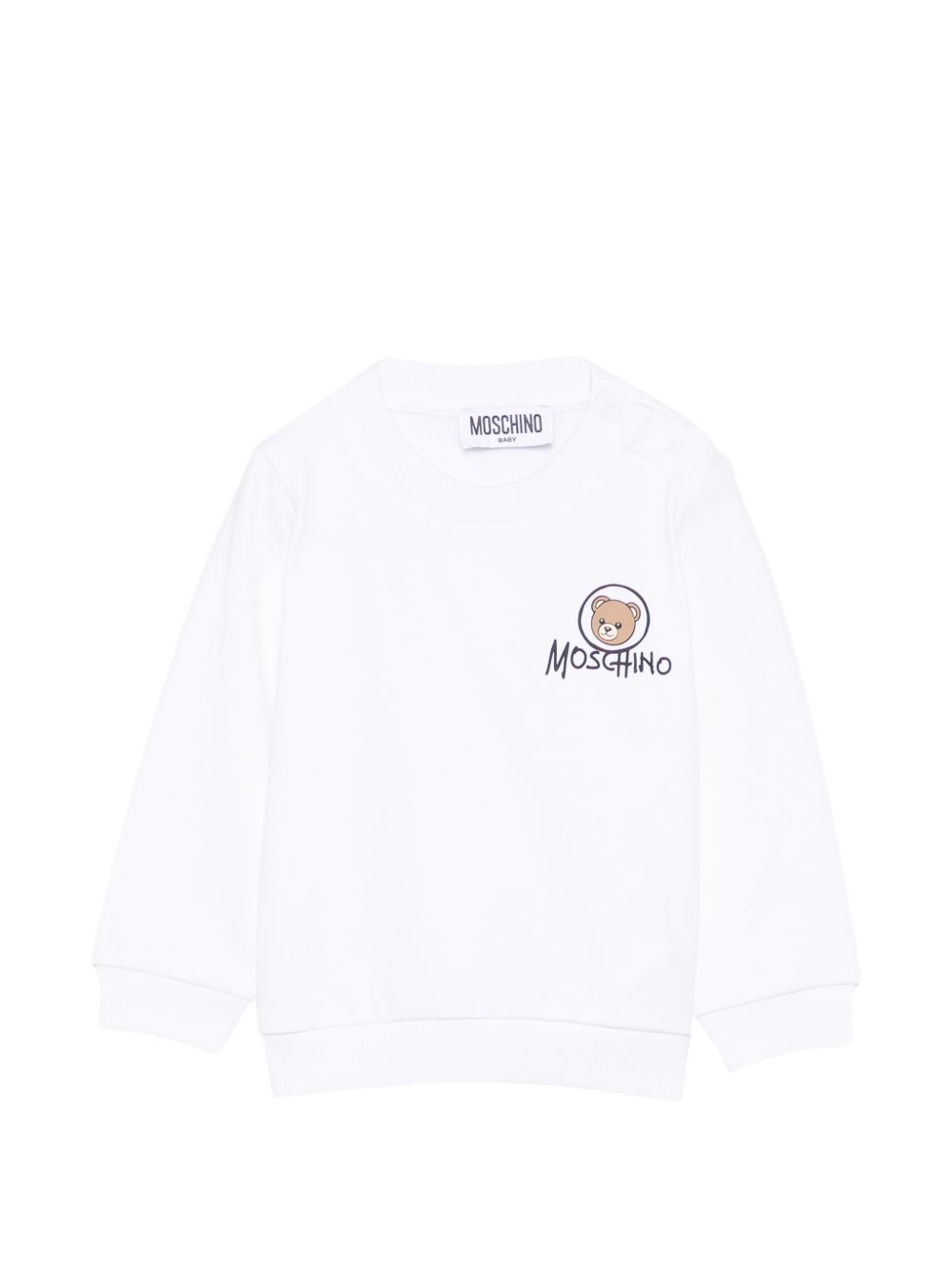 Felpa per neonato Moschino Kids con stampa MUF06JLCA83 10101 MOSCHINO KIDS 