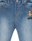 Jeans per neonato Moschino Kids con ricamo MUP065LXE43 40332 MOSCHINO KIDS 