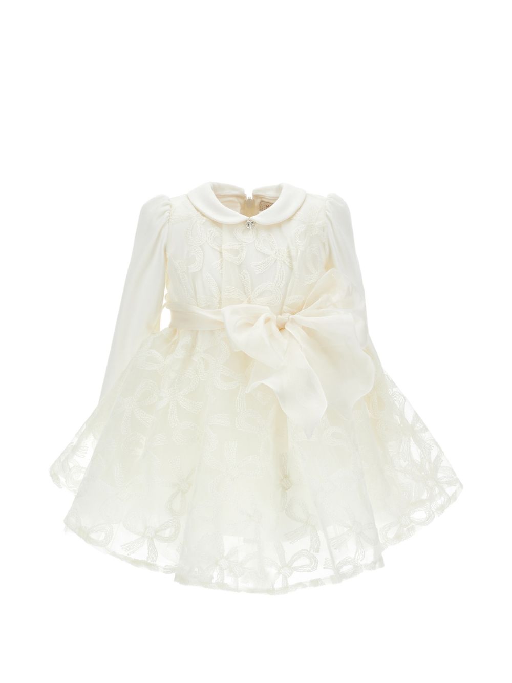 Abito per neonata Monnalisa in tulle ricamato - Ninna Nanna