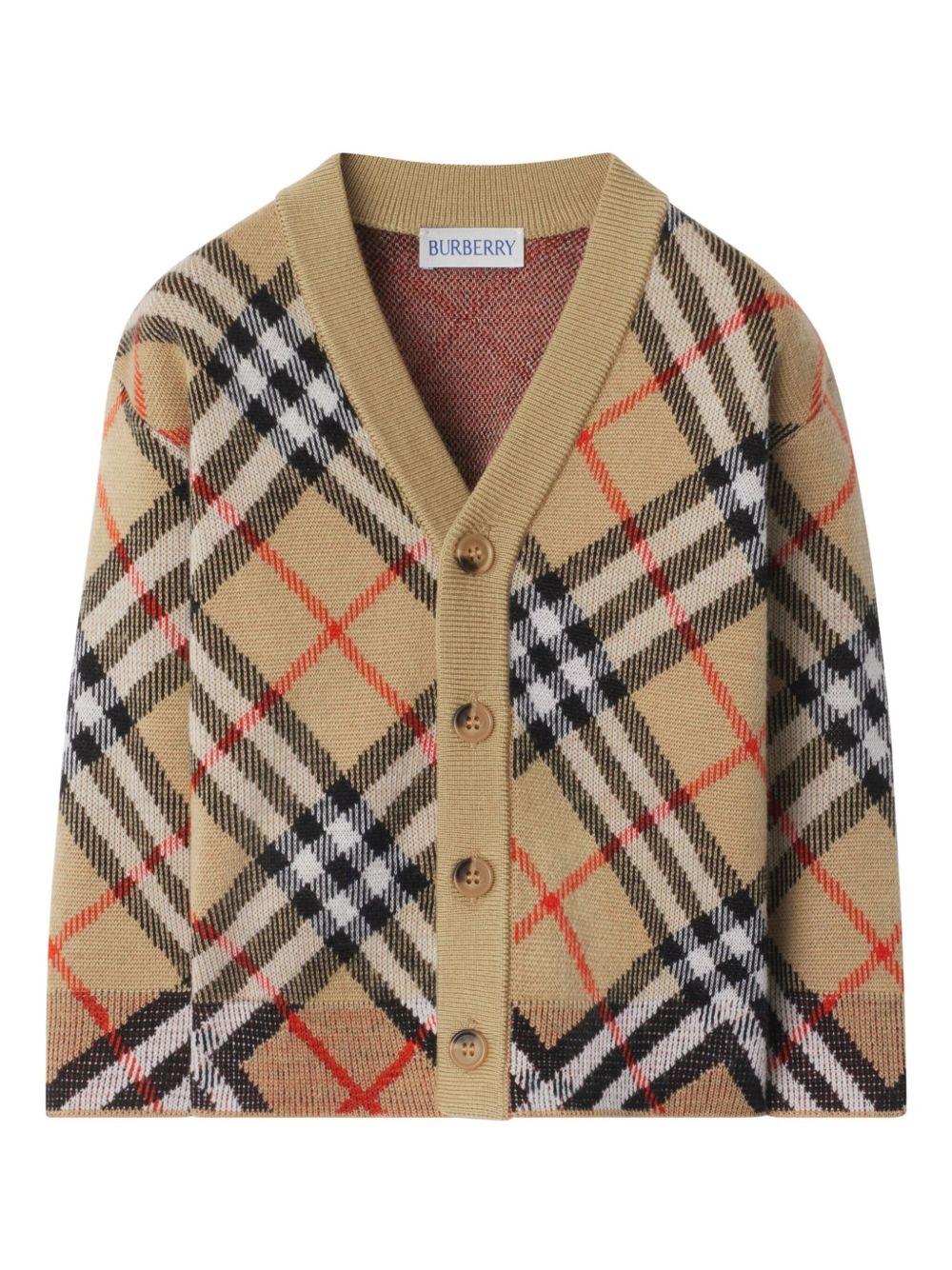 Burberry Kids cardigan in check - Ninna Nanna