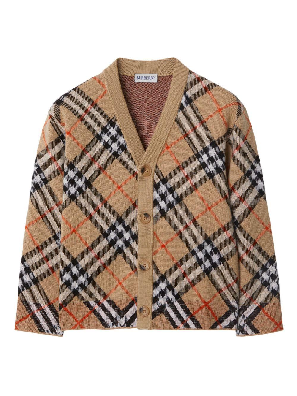 Burberry Kids cardigan in check - Ninna Nanna