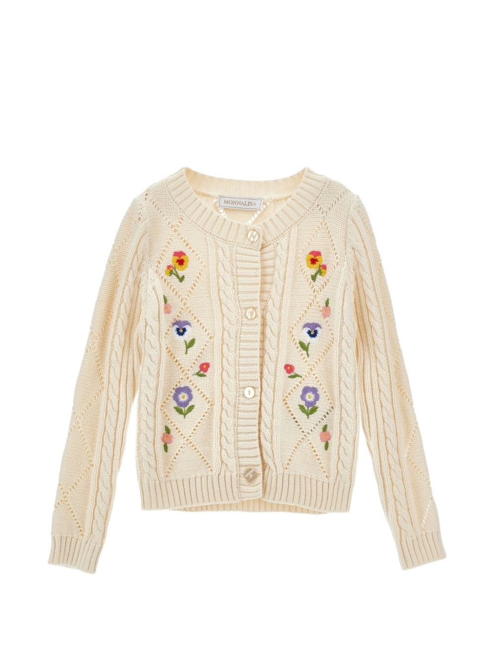 Cardigan per bambina Monnalisa con ricami - Ninna Nanna