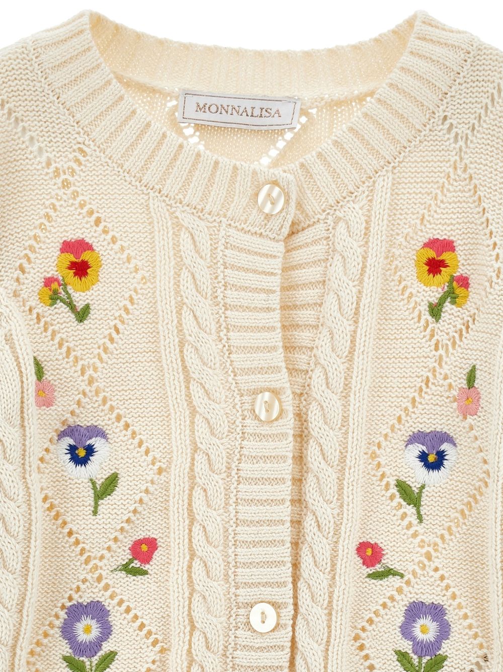 Cardigan per bambina Monnalisa con ricami - Ninna Nanna