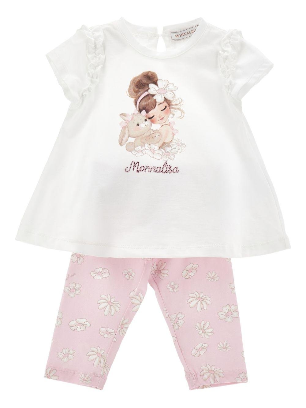 Completo per neonata Monnalisa due pezzi - Ninna Nanna