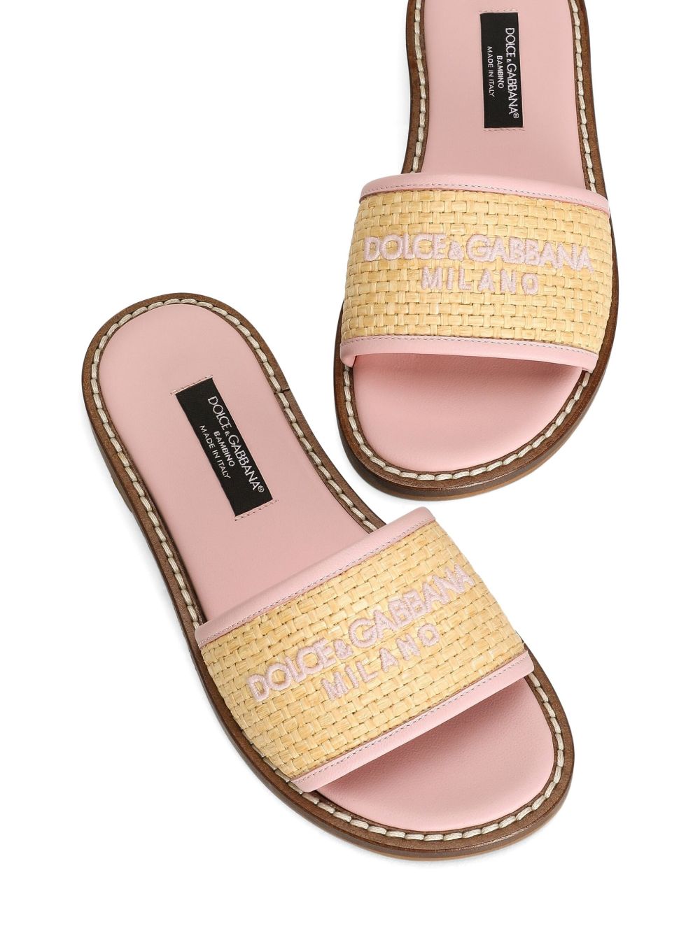 Dolce & Gabbana Kids ciabatta in paglia - Ninna Nanna