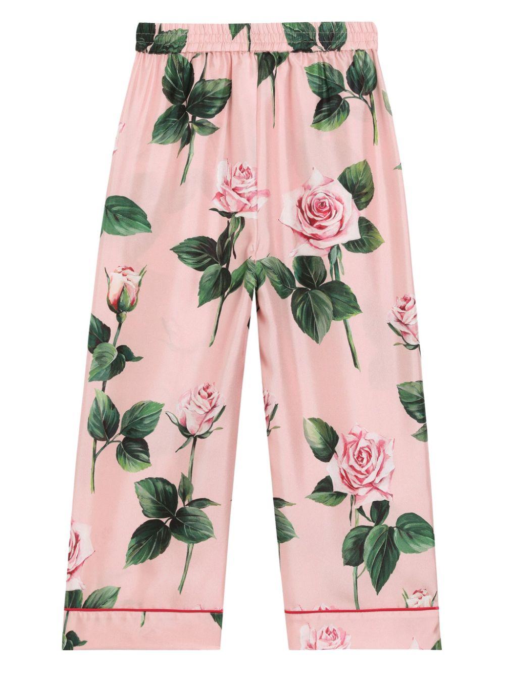 Dolce &amp; Gabbana Kids pantaloni a fiori - Ninna Nanna
