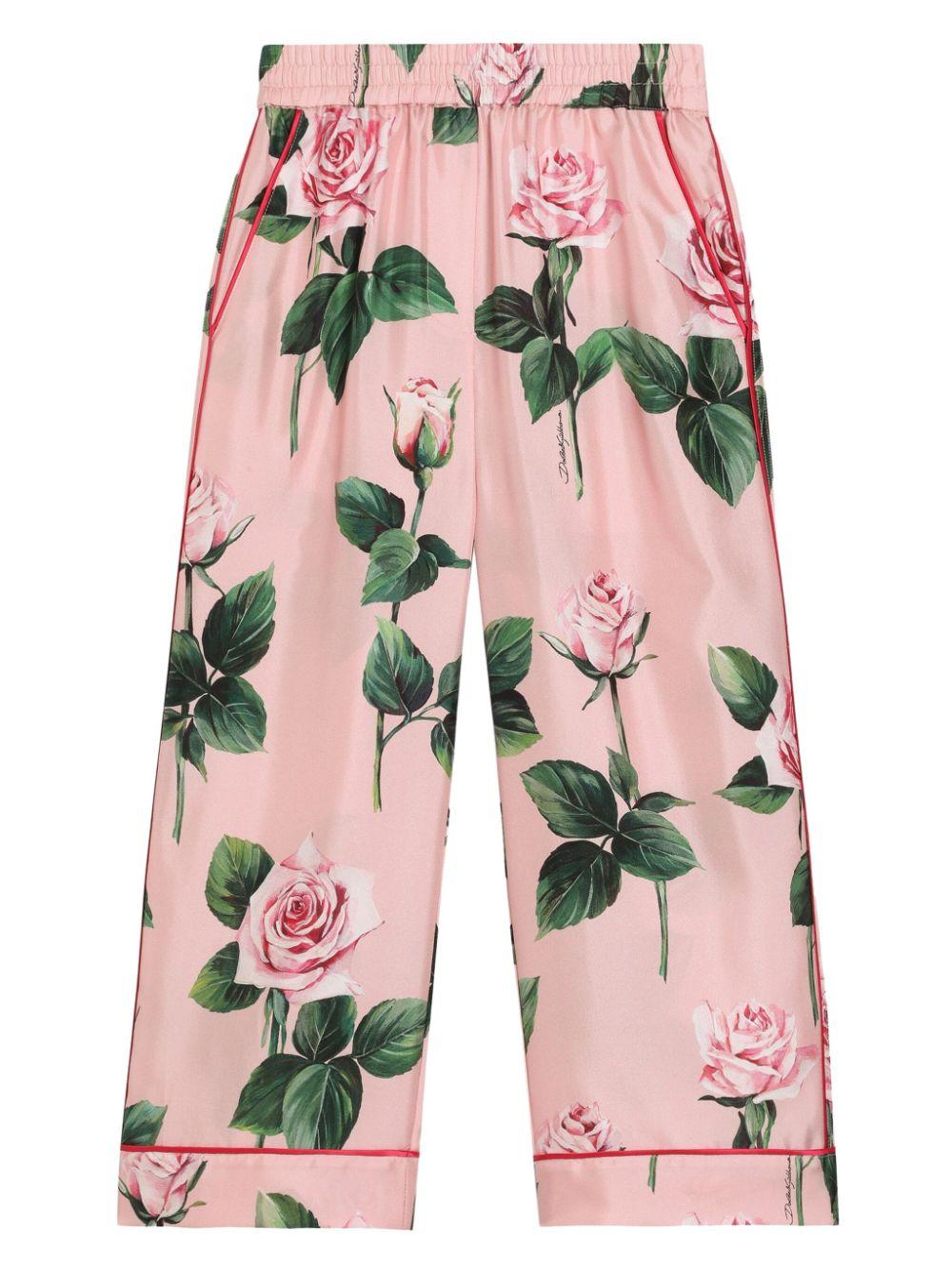 Dolce &amp; Gabbana Kids pantaloni a fiori - Ninna Nanna