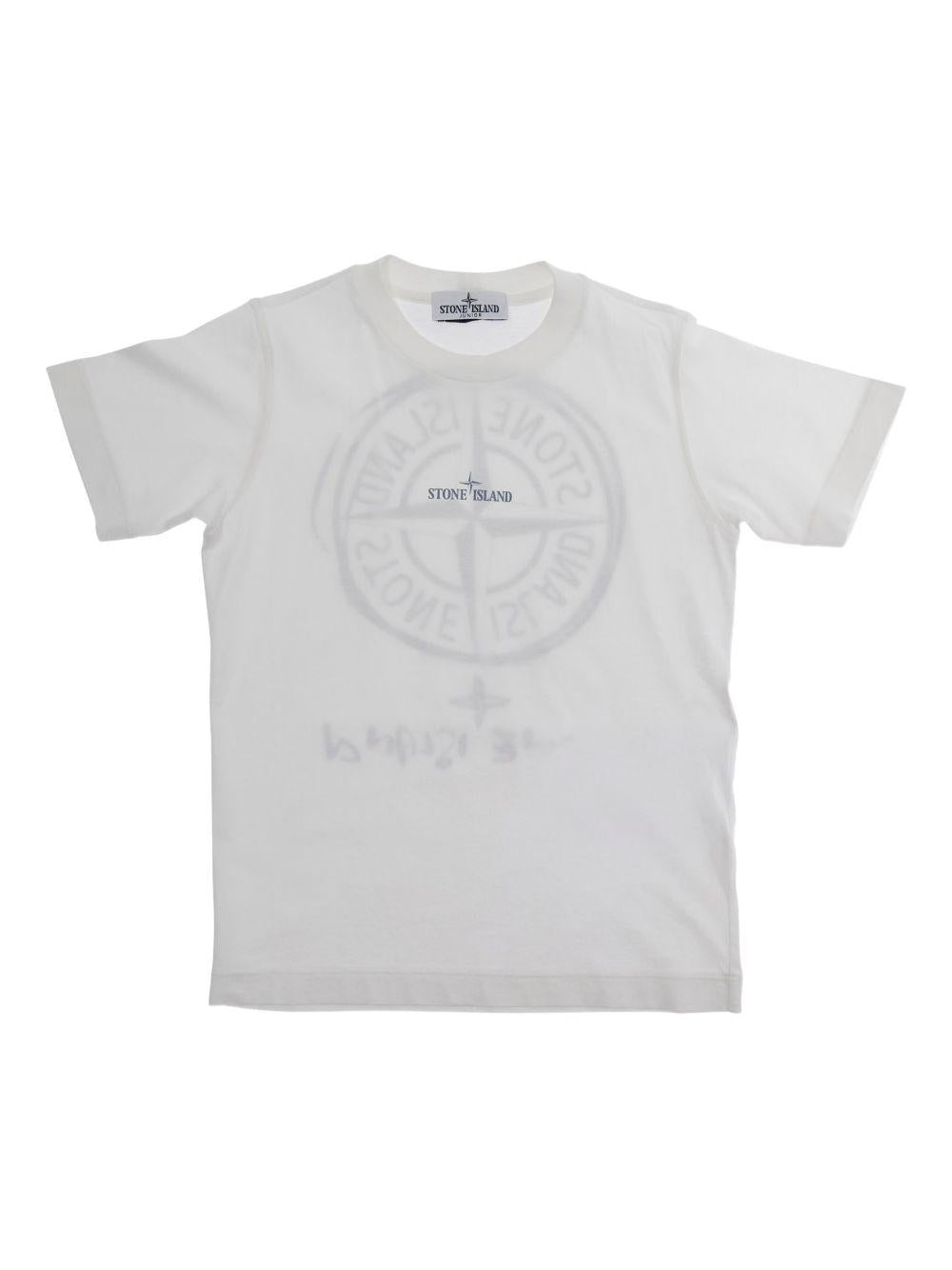 T-shirt per bambino Stone Island Junior con logo L1S162100009S0377 V0001 STONE ISLAND JUNIOR 