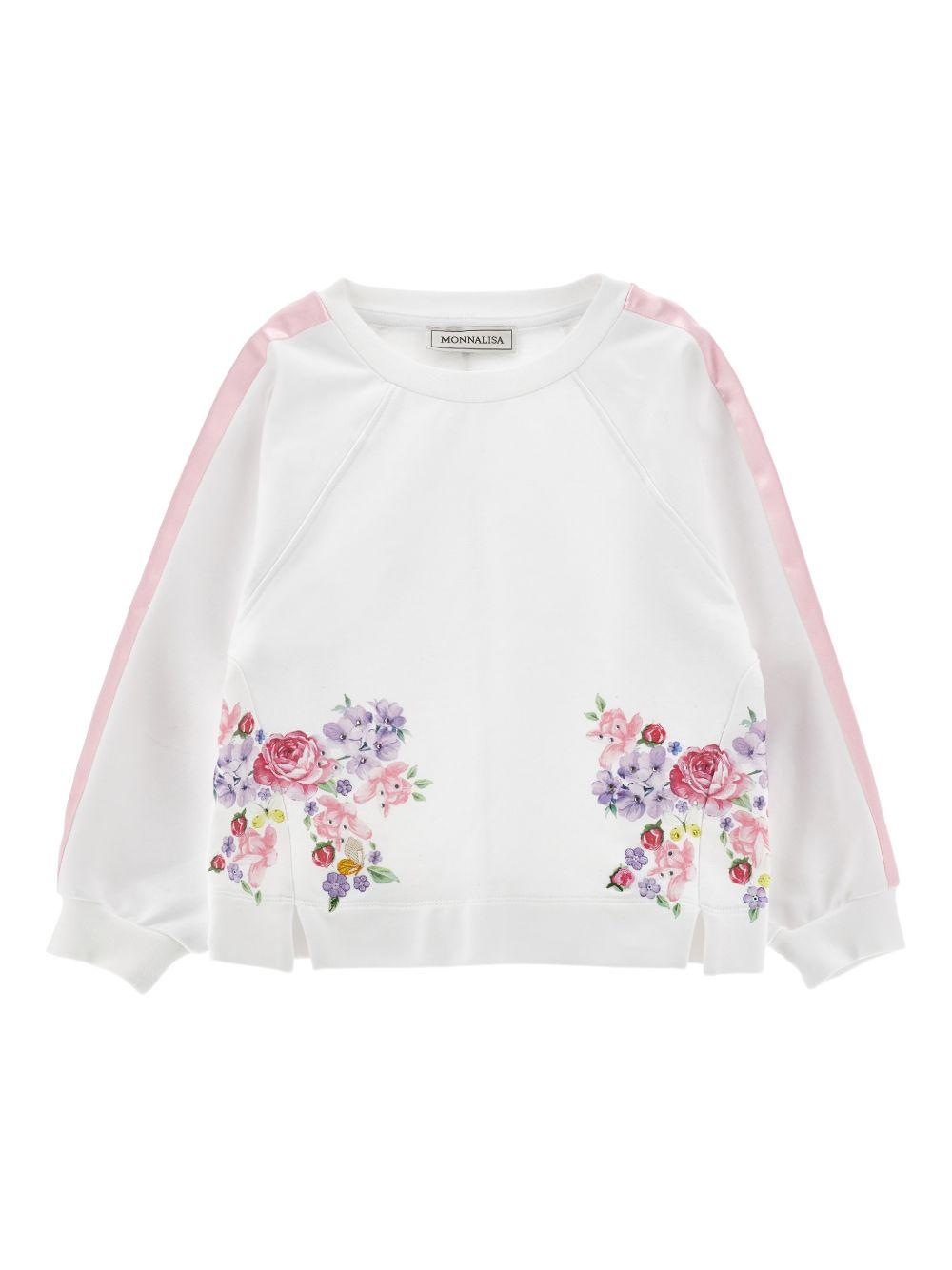 Felpa per bambina Monnalisa con fiori 19G6007007 9990 MONNALISA 