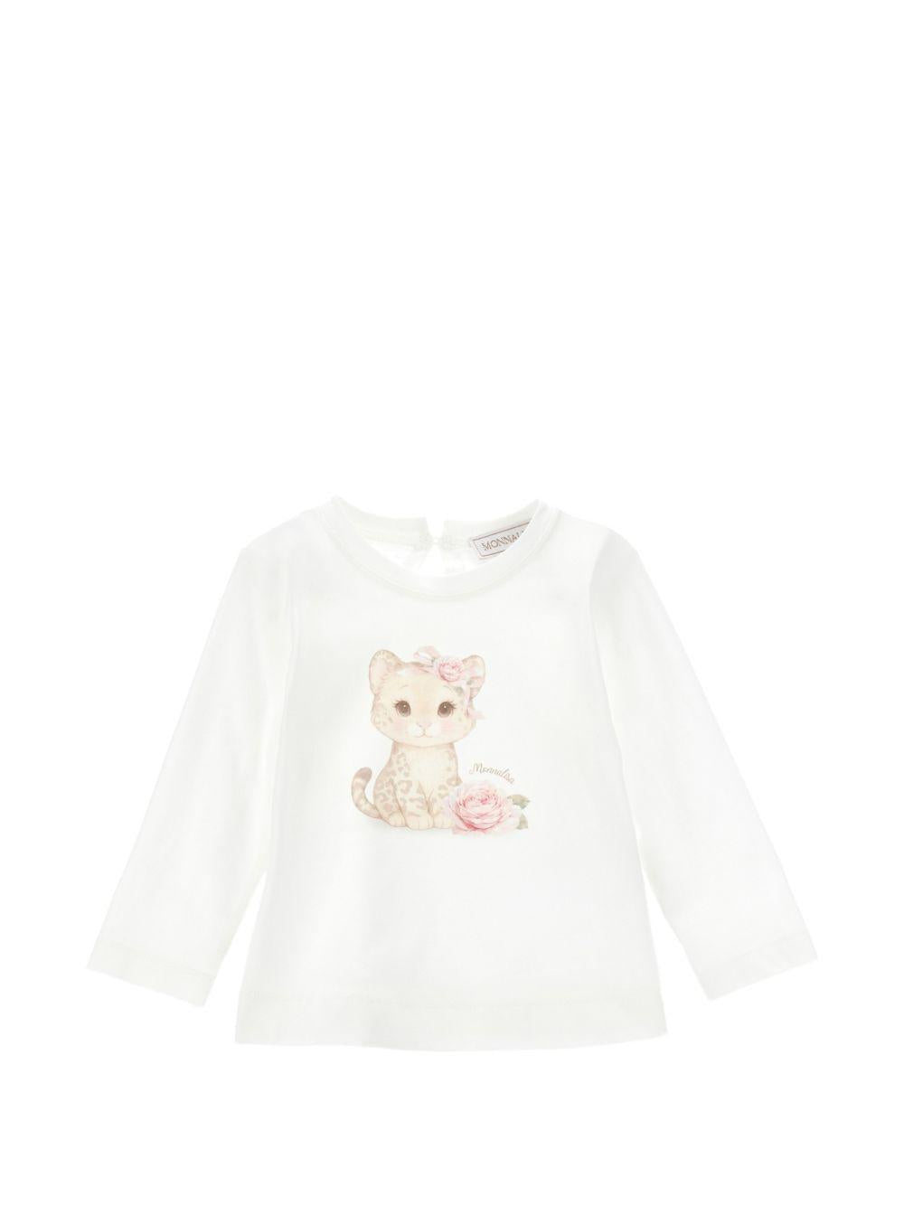 T-shirt per neonata Monnalisa con stampa 39H6018002 0001 MONNALISA 
