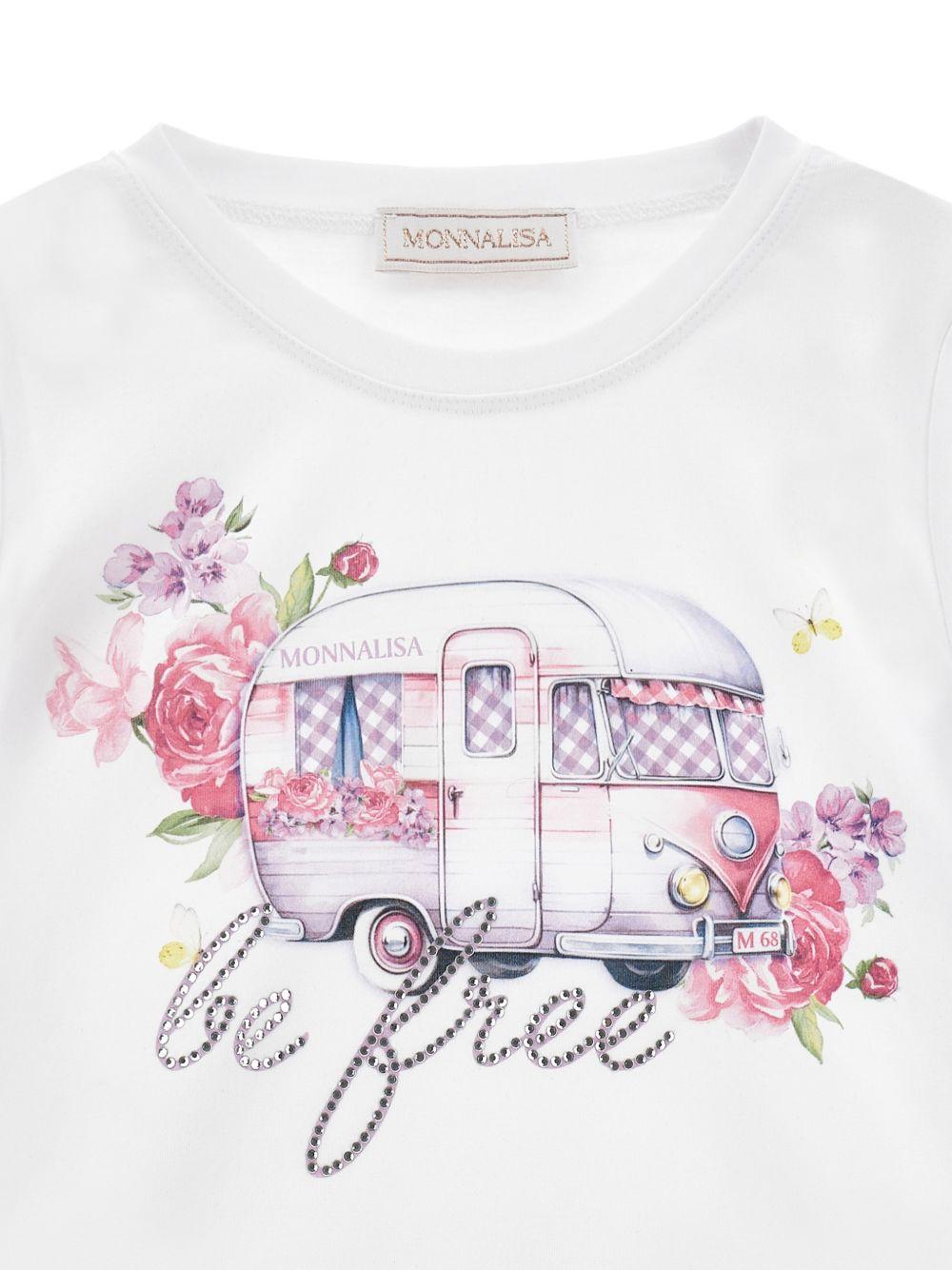 T-shirt per bambina Monnalisa con stampa 19G6027001 0099 MONNALISA 