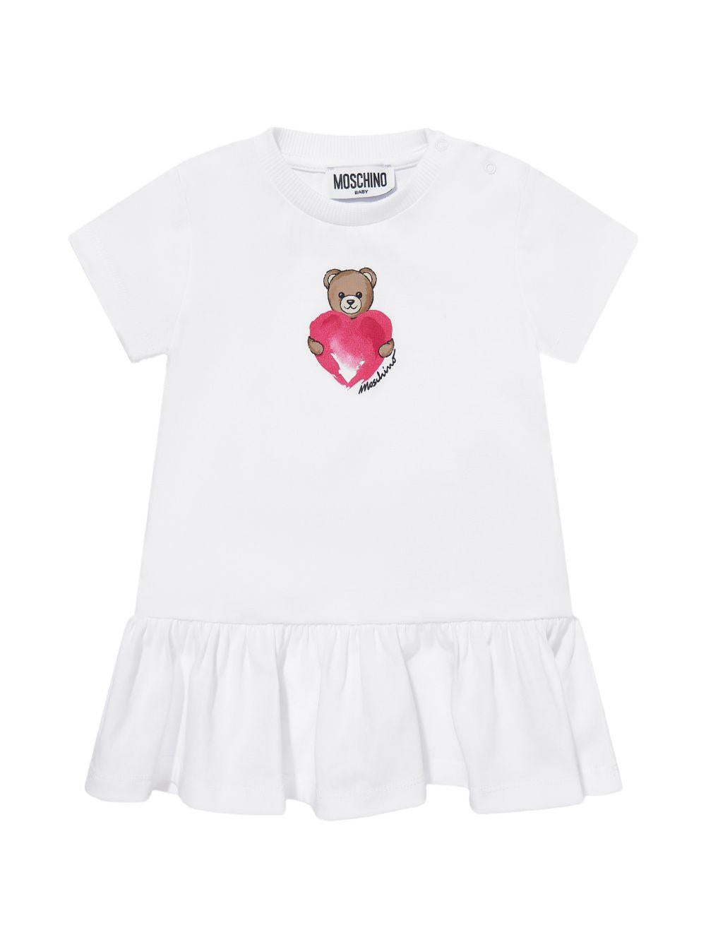 Abito per neonata Moschino Kids con stampa MDV0DJLAA02 10101 MOSCHINO KIDS 