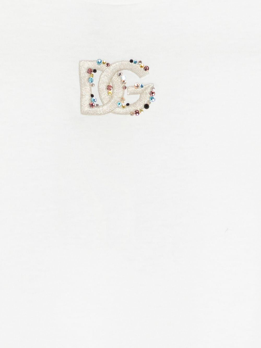 T-shirt per bambina Dolce & Gabbana Kids con logo L5JTQUG7P0K W0111 DOLCE & GABBANA KIDS 