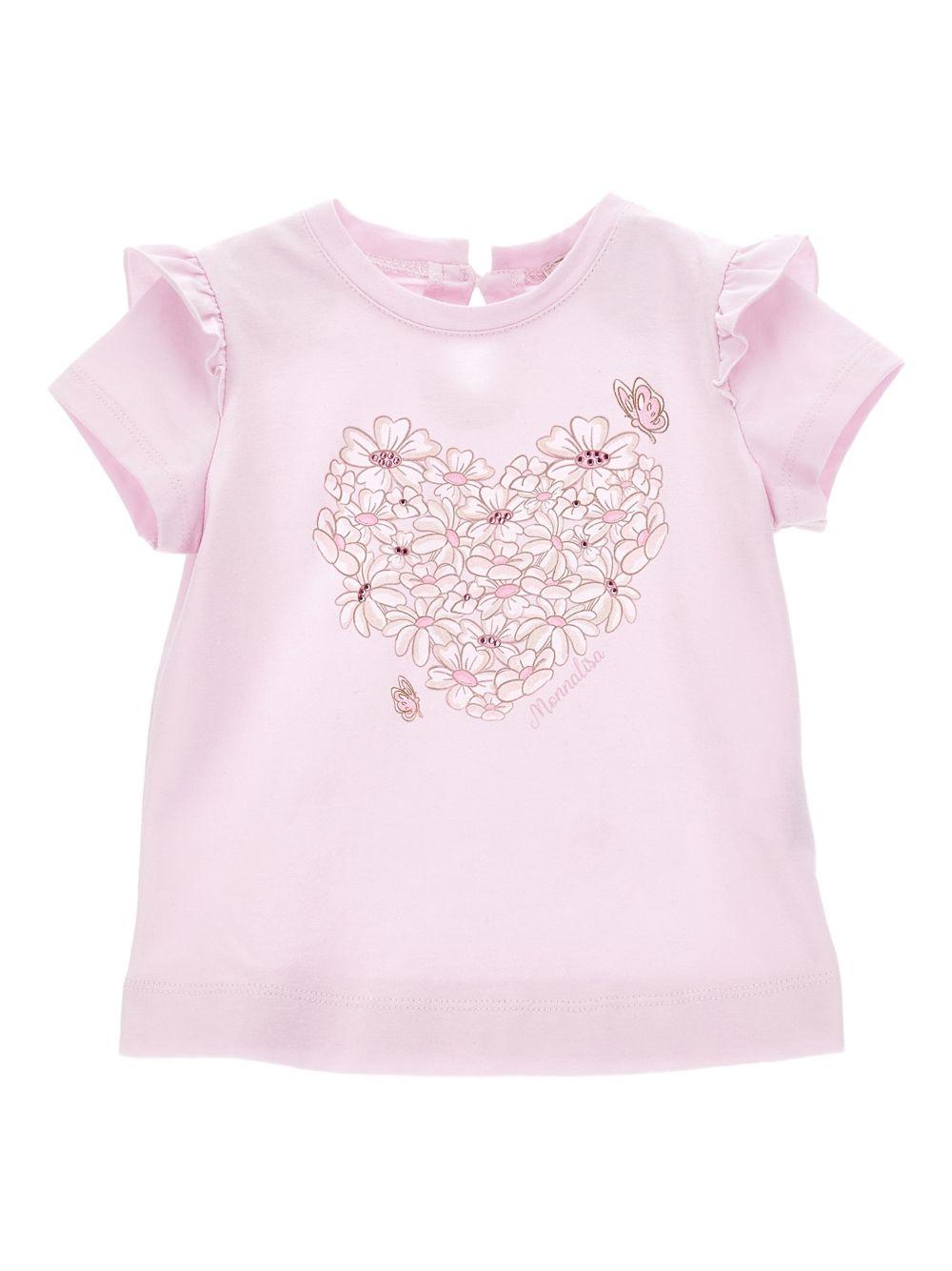 T-shirt per neonata Monnalisa con stampa 39G6097002 0090 MONNALISA 