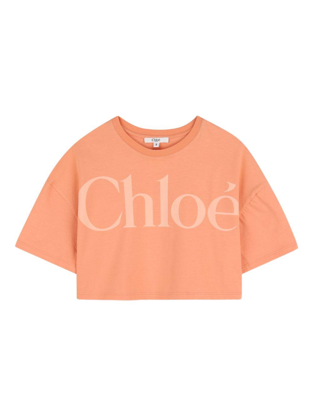T-shirt per bambina Chloé Kids crop C20859 43A CHLOE KIDS 