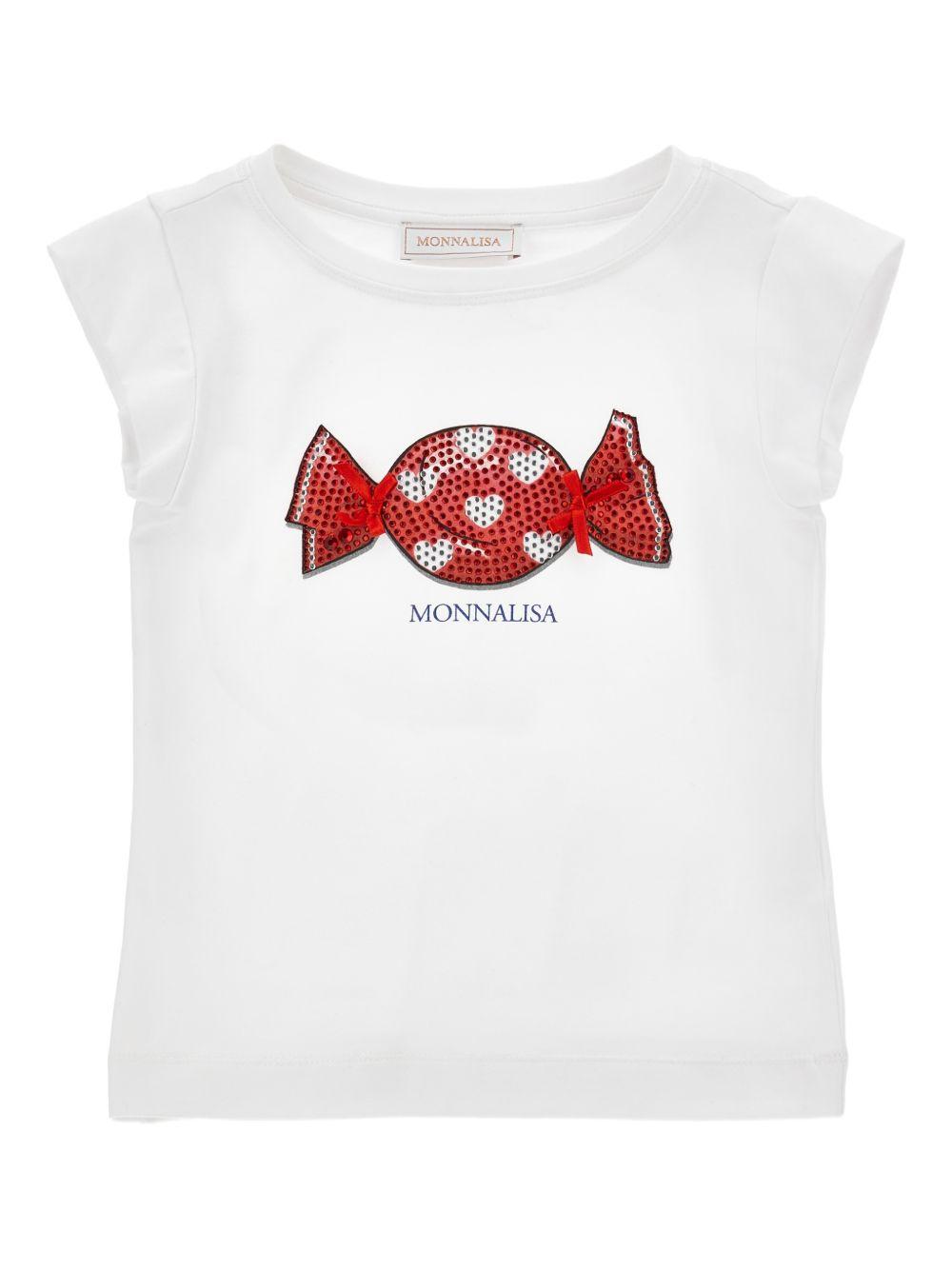 T-shirt per bambina Monnalisa con strass 19G6087005 0099 MONNALISA 