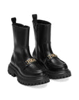 Stivali per bambina Dolce & Gabbana Kids con placca D11328AO227 80999 DOLCE & GABBANA KIDS 