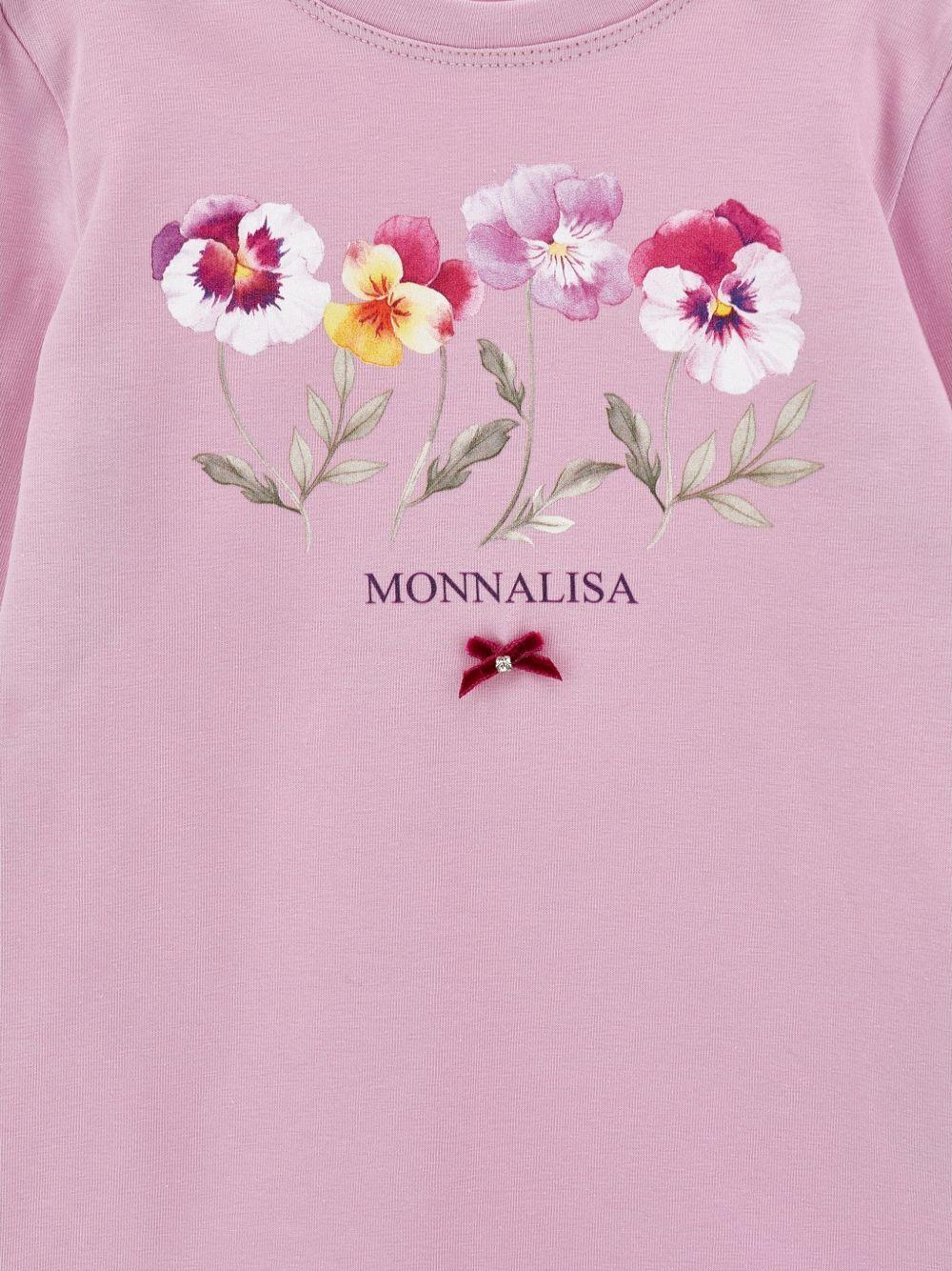 T-shirt per bambina Monnalisa con fiori 11H6158201 0063 MONNALISA 