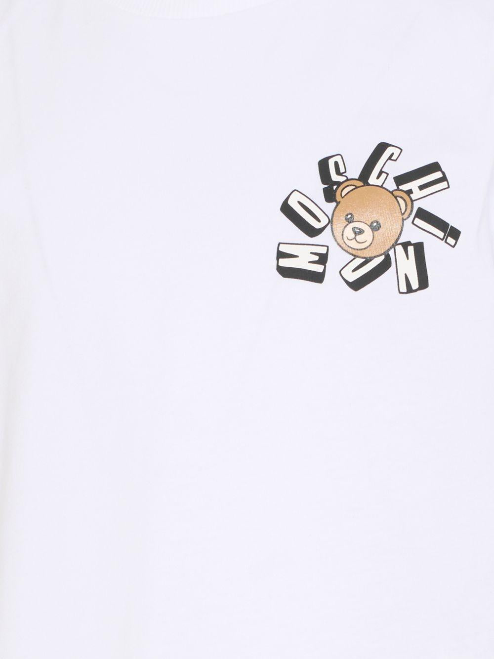 T-shirt per bambino Moschino Kids con stampa HUM05OLAA03 10101 MOSCHINO KIDS 