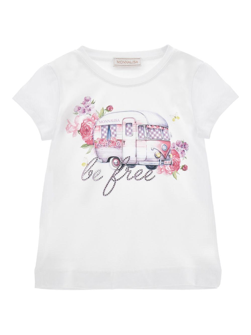 T-shirt per bambina Monnalisa con stampa 19G6027001 0099 MONNALISA 