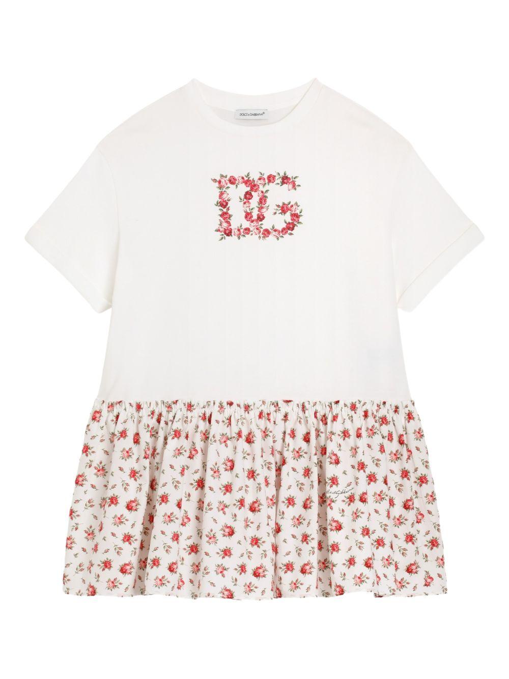 Abito per bambina Dolce & Gabbana Kids con rose L5JDB8G7PVM S9000 DOLCE & GABBANA KIDS 