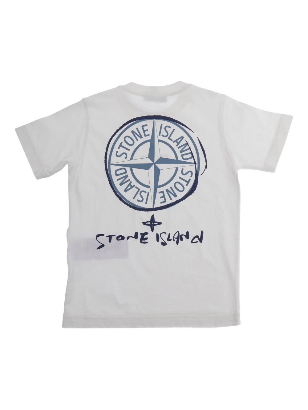 T-shirt per bambino Stone Island Junior con logo L1S162100009S0377 V0001 STONE ISLAND JUNIOR 
