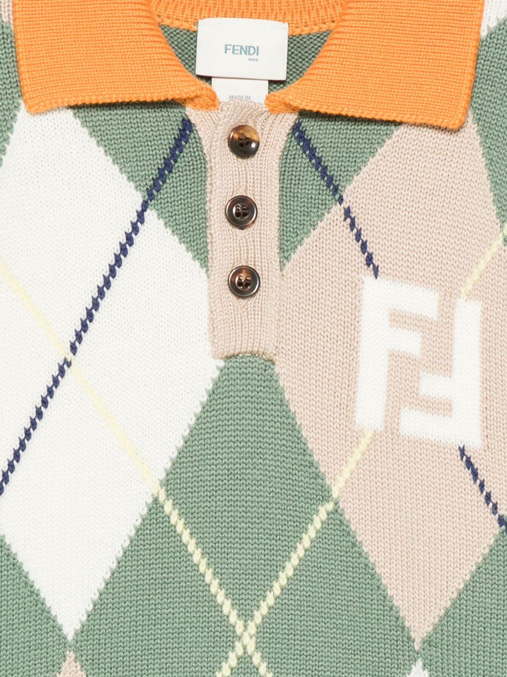 Maglione unisex Fendi Kids stile polo JMG167AJ8X F1V3S FENDI KIDS 